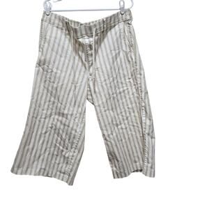 Torrid Striped Wide Leg Culotte Pants Size 2 Beige Cream